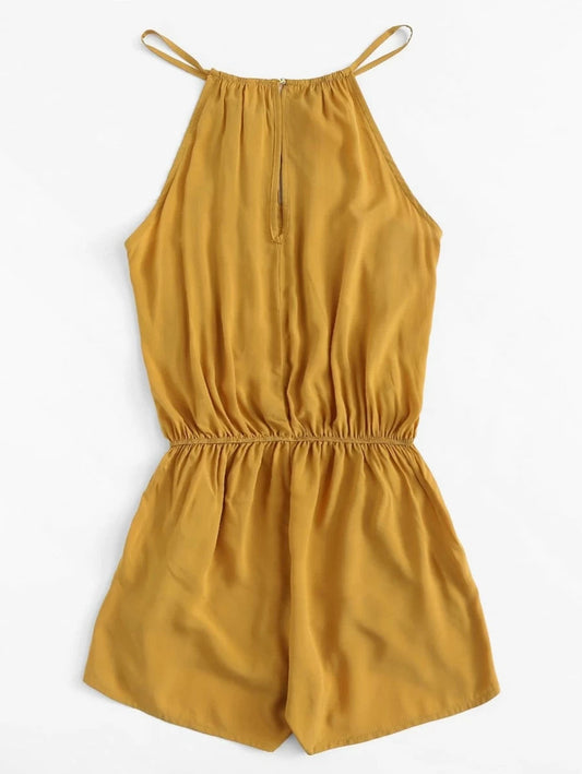 Embroidered Tape Detail Cami Romper Periwinkley Shop