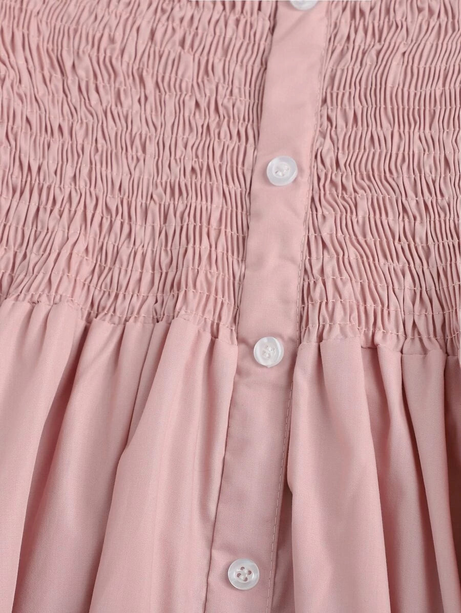 Off-Shoulder Ruffle Trim Pleated Dress Periwinkley Shop