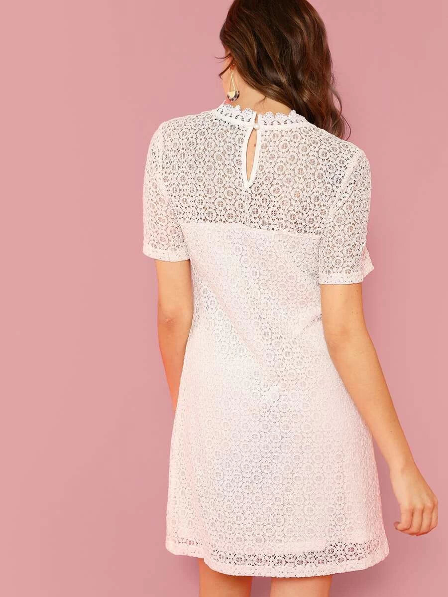 Flower Embroidery Circle Pattern Dress Periwinkley Shop