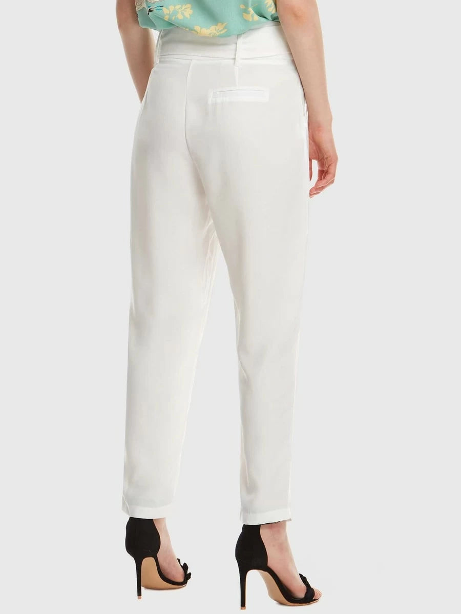 Slant Pocket Self Belted Pants Periwinkley Shop