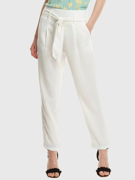 Slant Pocket Self Belted Pants Periwinkley Shop