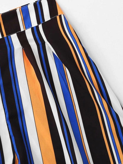 Striped Crop Cami Top With Shorts Periwinkley Shop