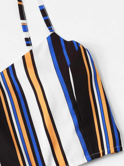 Striped Crop Cami Top With Shorts Periwinkley Shop