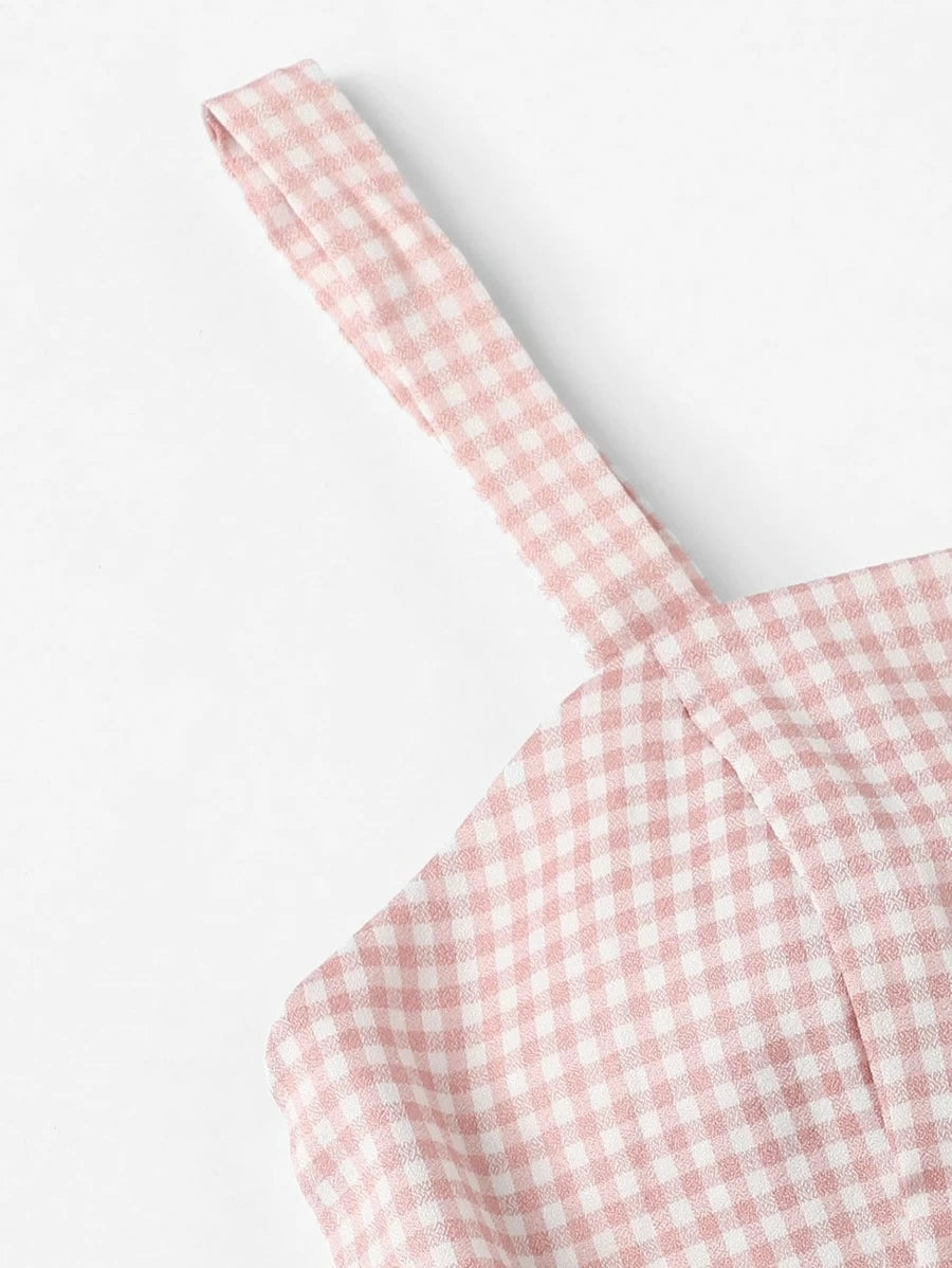 Plaid Pleated Cami Top With Skirt Periwinkley Shop