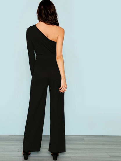 One Shoulder Cutout Jumpsuit Periwinkley Shop