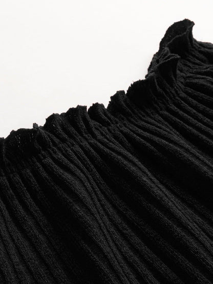 Lettuce Edge Ribbed Bardot Dress Periwinkley Shop