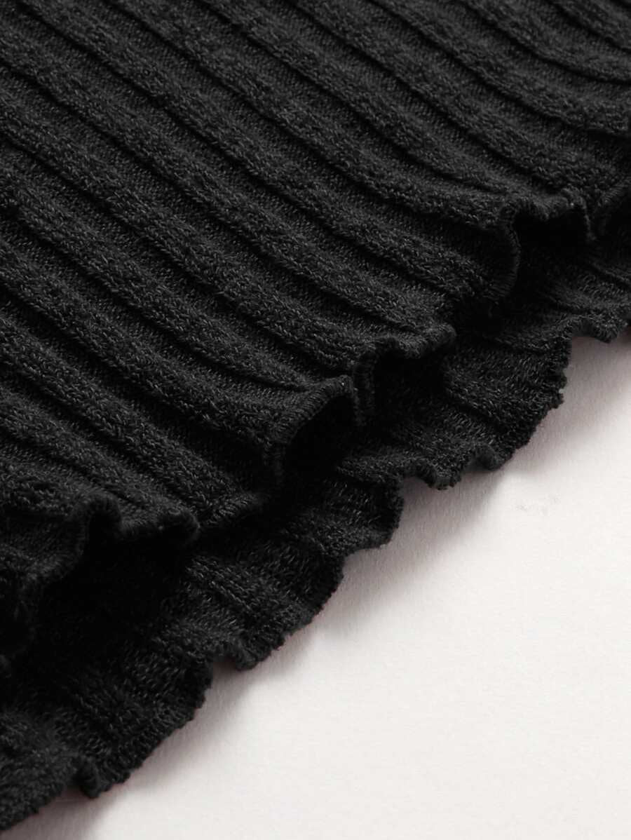 Lettuce Edge Ribbed Bardot Dress Periwinkley Shop