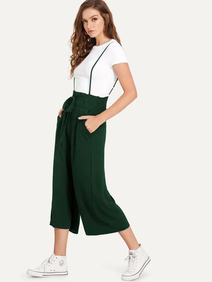 Knot Front Pocket Side Cami Pants Periwinkley Shop