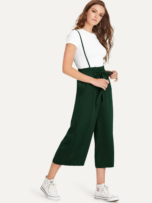 Knot Front Pocket Side Cami Pants Periwinkley Shop