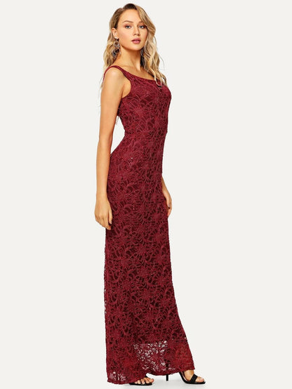 Lace Overlay Longline Dress Periwinkley Shop