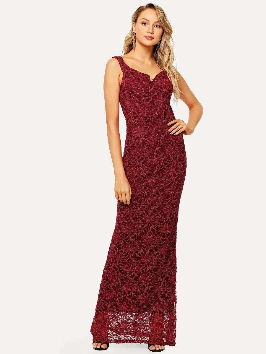 Lace Overlay Longline Dress Periwinkley Shop