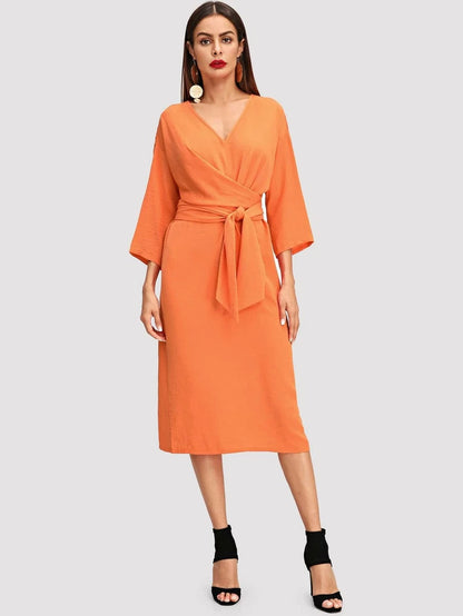 V Neck Twist Front Dress Periwinkley Shop