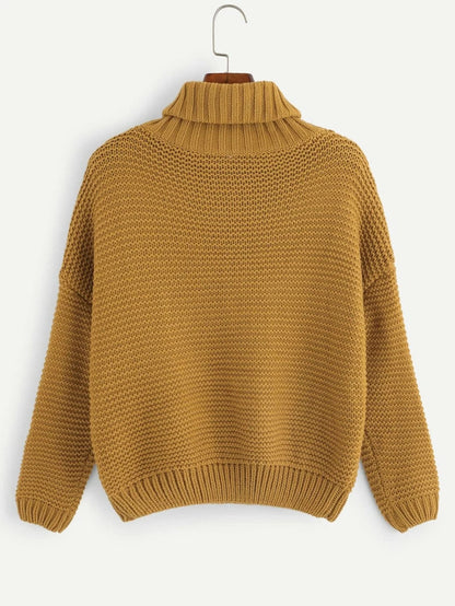 High Neck Cable-Knit Sweater Periwinkley Shop