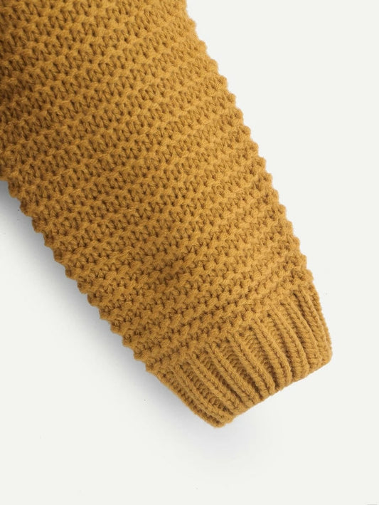 High Neck Cable-Knit Sweater Periwinkley Shop