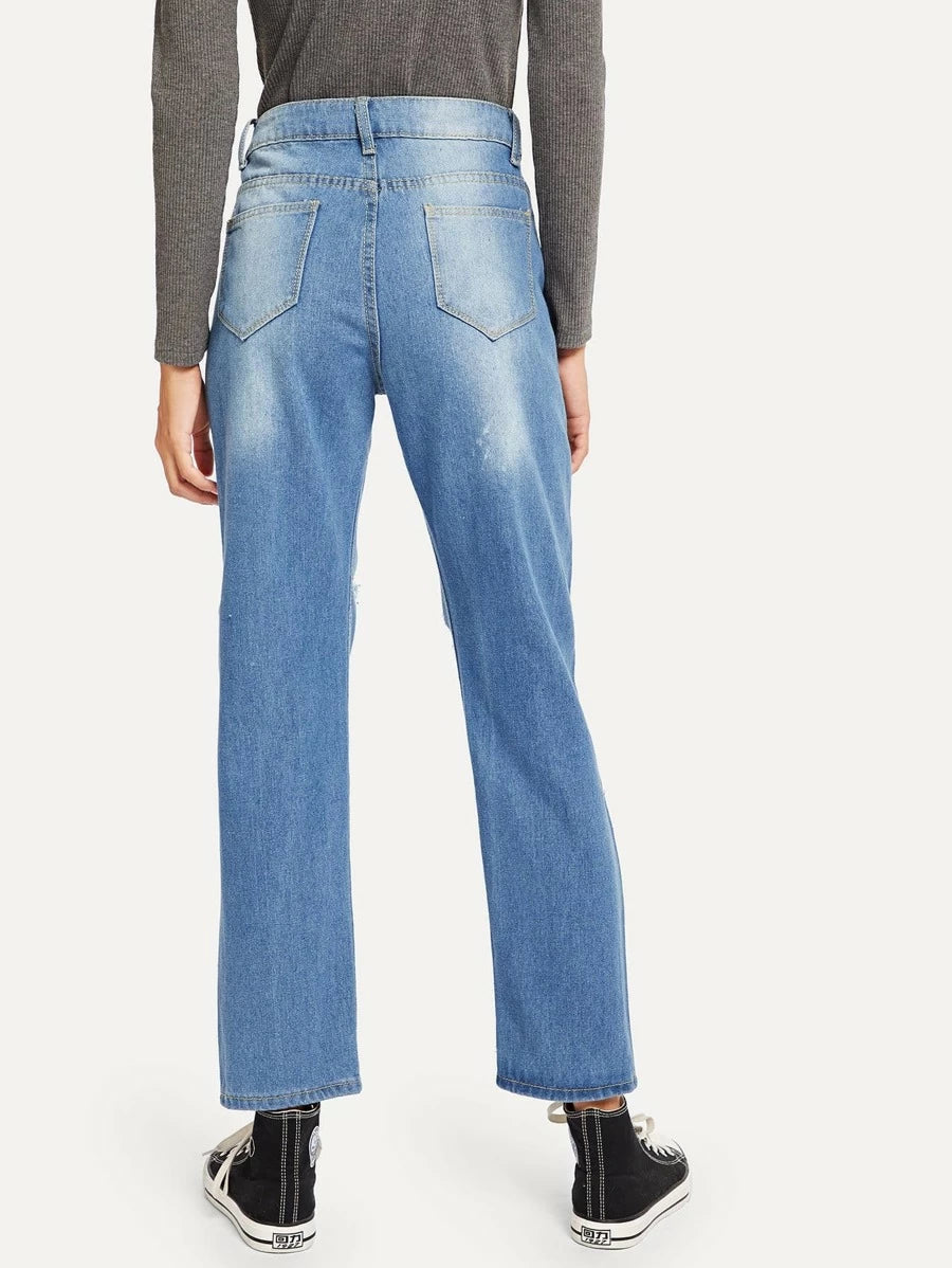 Ripped Distressed Boyfriend Jeans Periwinkley Shop