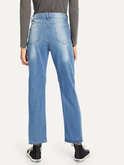 Ripped Distressed Boyfriend Jeans Periwinkley Shop