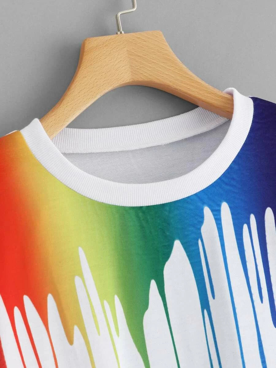 Tie Dye Round Neck Sweatshirt Periwinkley Shop