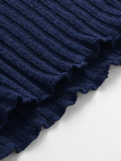 Lettuce Edge Ribbed Bardot Dress Periwinkley Shop