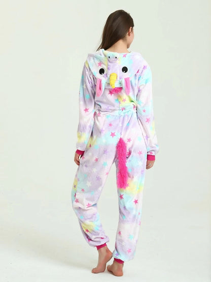 Star Print Drawstring Waist Unicorn Onesie Periwinkley Shop