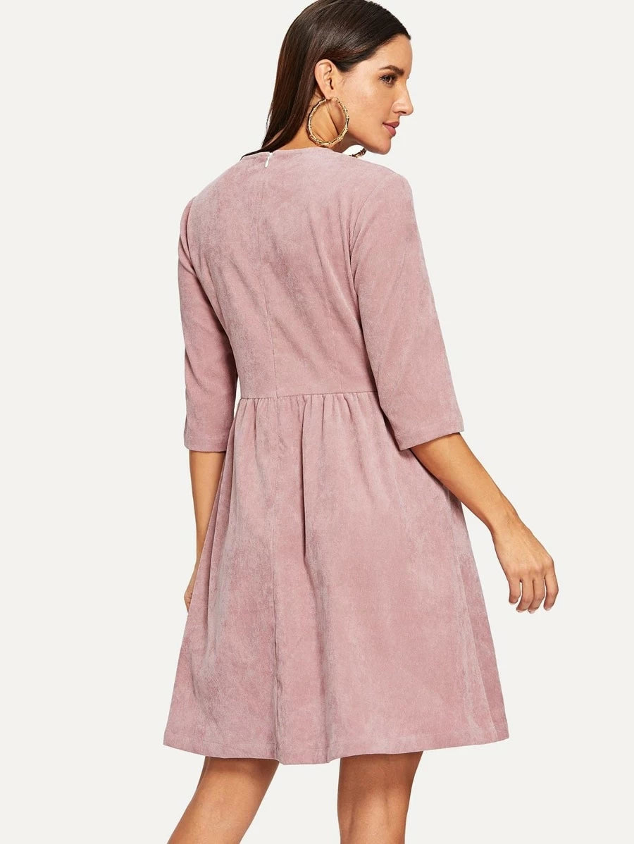 Zip Back Fit and Flare Dress Periwinkley Shop