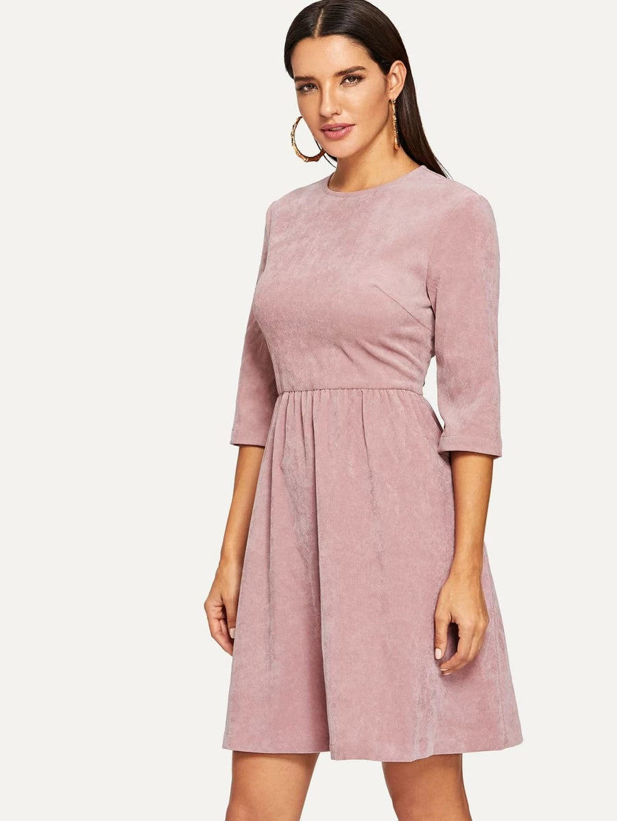 Zip Back Fit and Flare Dress Periwinkley Shop