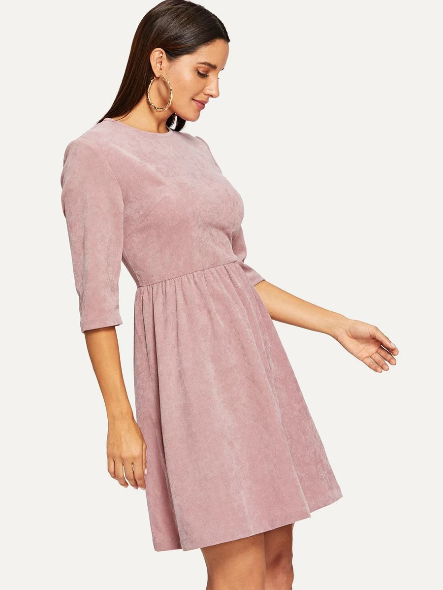 Zip Back Fit and Flare Dress Periwinkley Shop