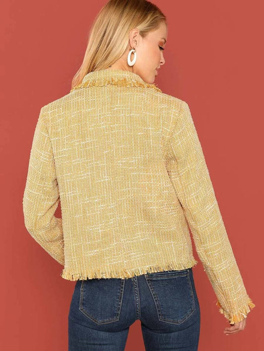 Double Breasted Notched Neck Coat Periwinkley Shop