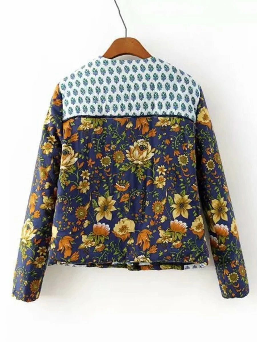 Floral Print Coat Periwinkley Shop