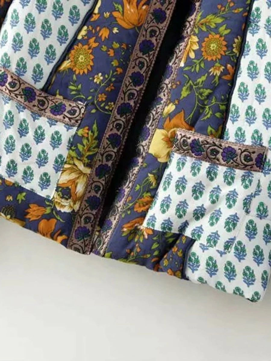 Floral Print Coat Periwinkley Shop