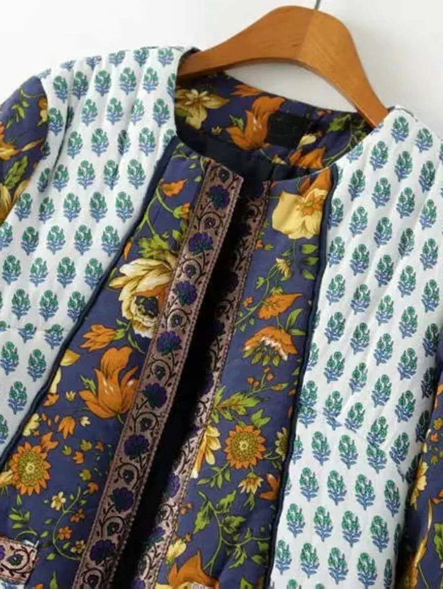 Floral Print Coat Periwinkley Shop