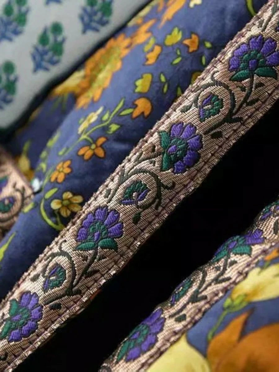 Floral Print Coat Periwinkley Shop