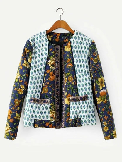 Floral Print Coat Periwinkley Shop