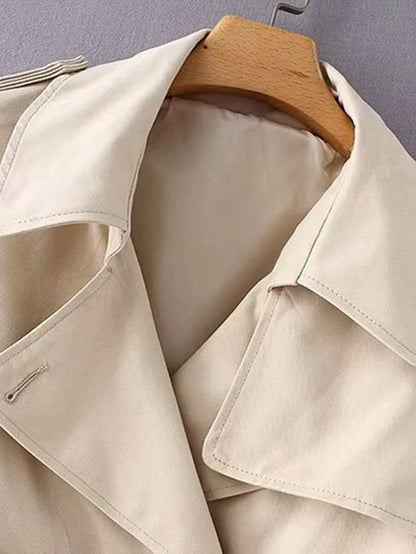 Belted Cuff Solid Outerwear Periwinkley Shop