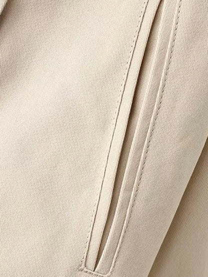 Belted Cuff Solid Outerwear Periwinkley Shop