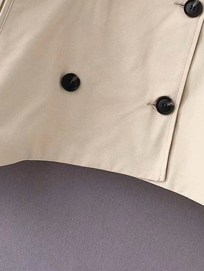 Belted Cuff Solid Outerwear Periwinkley Shop