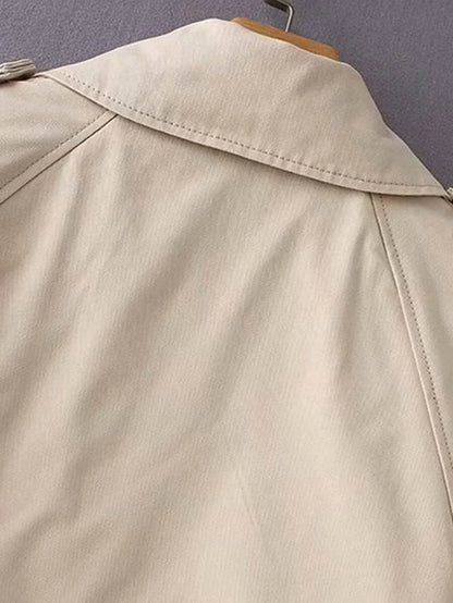 Belted Cuff Solid Outerwear Periwinkley Shop