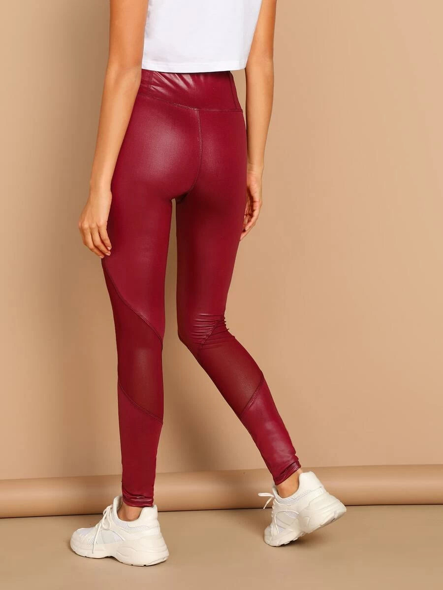 Wide Waistband Solid Leggings Periwinkley Shop