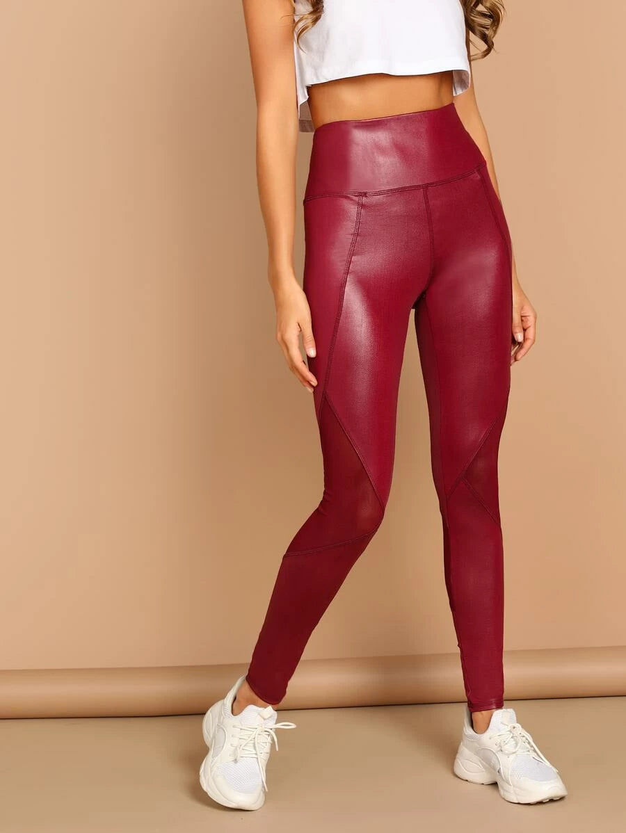 Wide Waistband Solid Leggings Periwinkley Shop