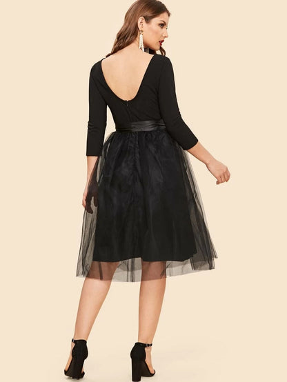 Ribbon Tie Tulle Dress Periwinkley Shop