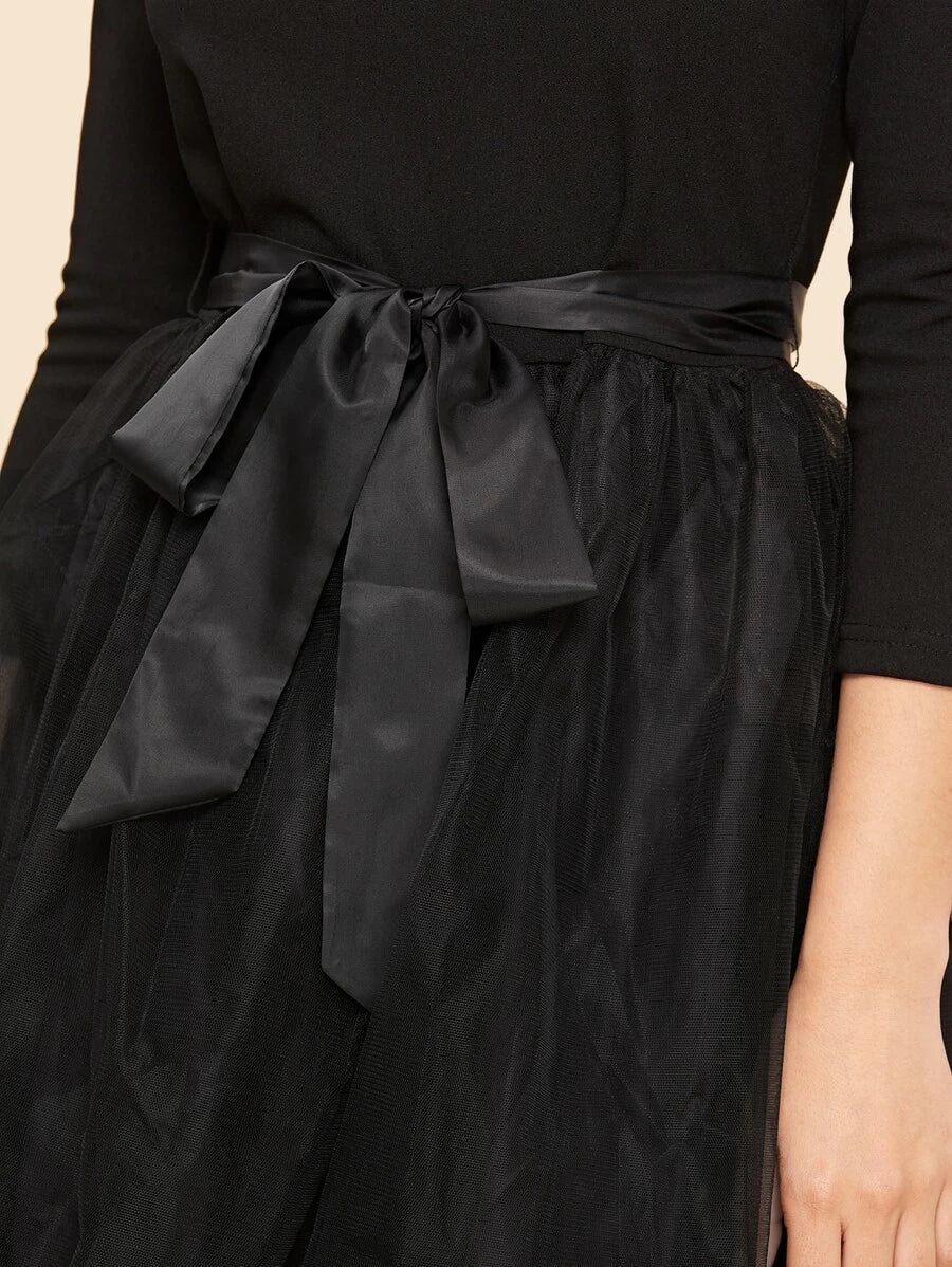 Ribbon Tie Tulle Dress Periwinkley Shop