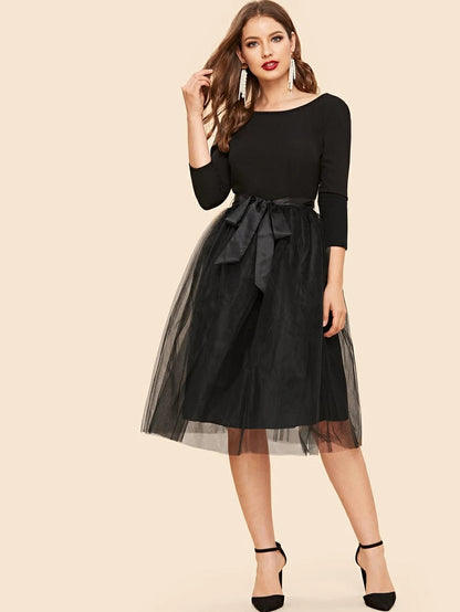 Ribbon Tie Tulle Dress Periwinkley Shop