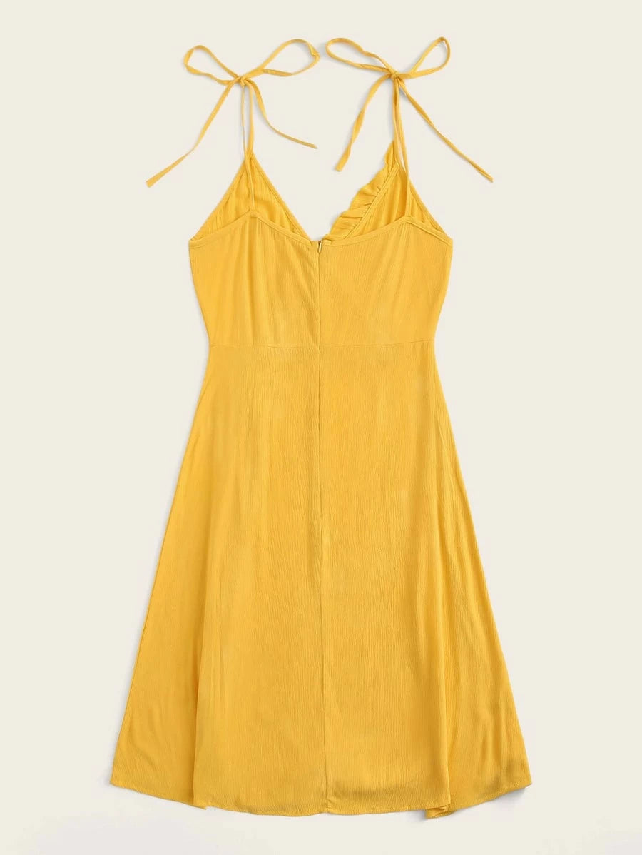 Surplice Frill Trim Zip Back Cami Dress Periwinkley Shop