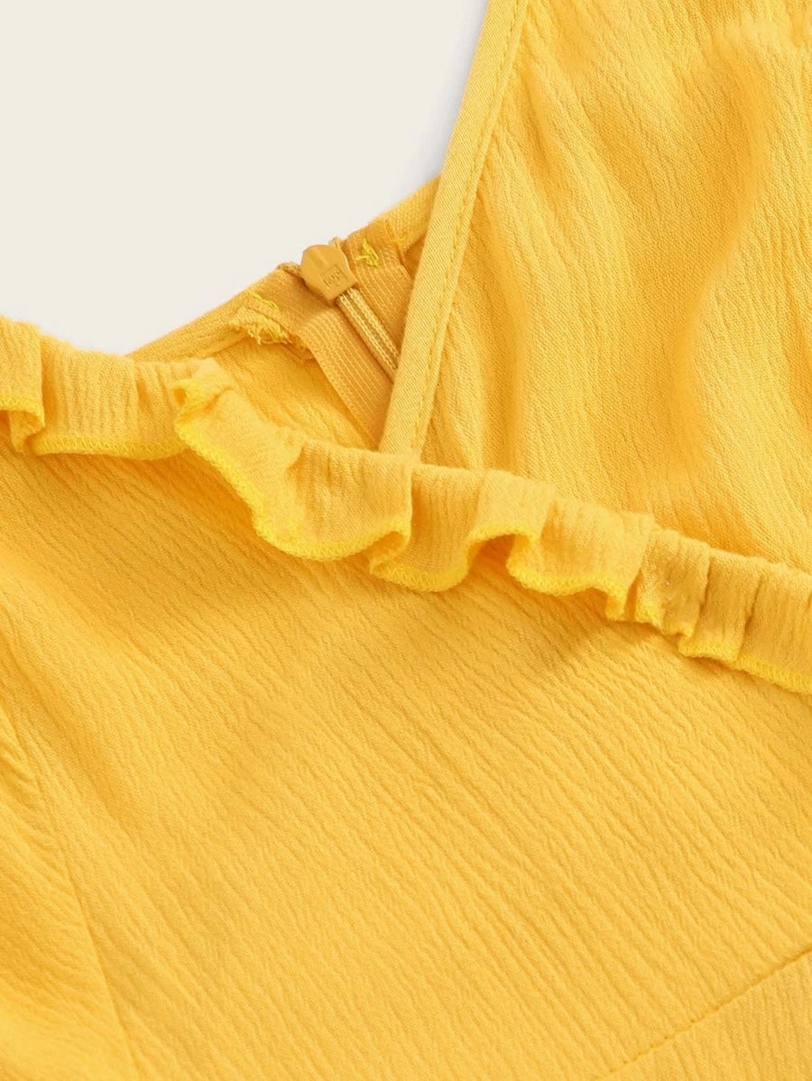Surplice Frill Trim Zip Back Cami Dress Periwinkley Shop