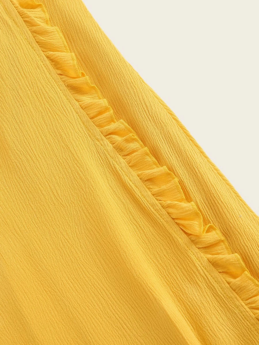 Surplice Frill Trim Zip Back Cami Dress Periwinkley Shop