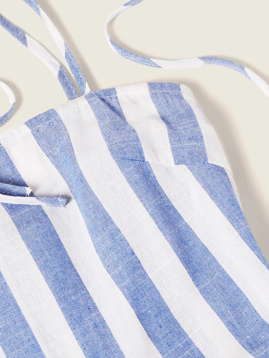 Self Tie Shoulder Fit & Flare Dress Periwinkley Shop