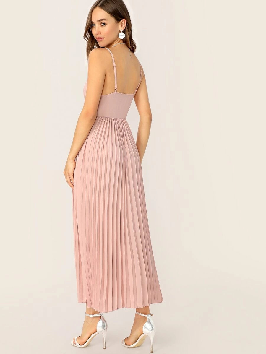 Surplice Neck Pleated Cami Dress Periwinkley Shop