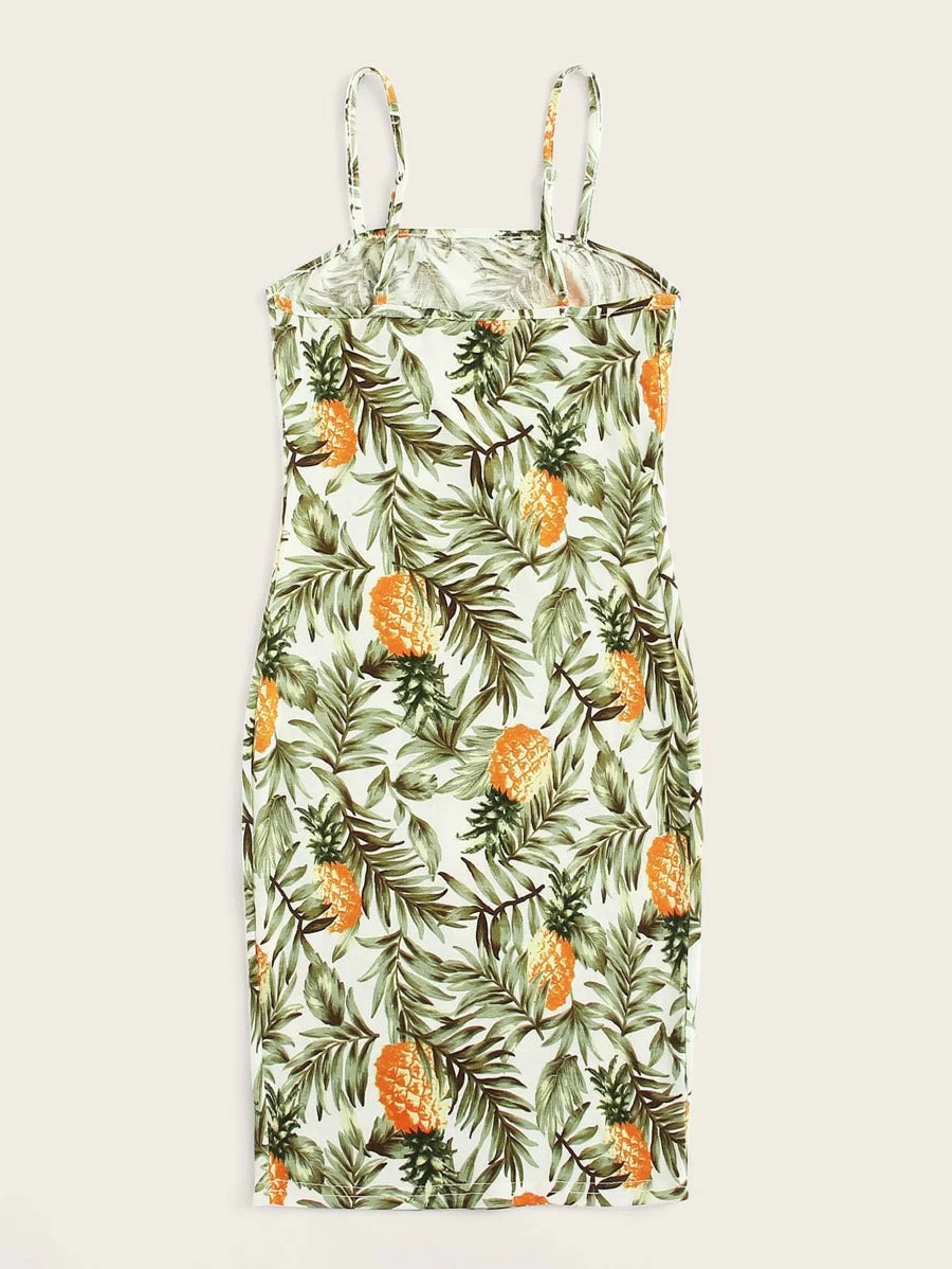 Pineapple Print Cami Dress Periwinkley Shop