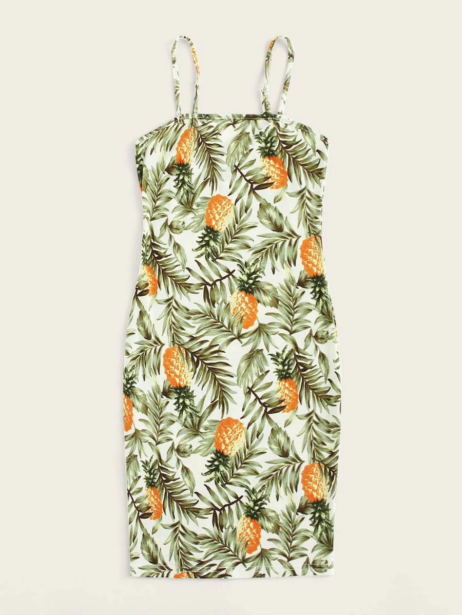 Pineapple Print Cami Dress Periwinkley Shop
