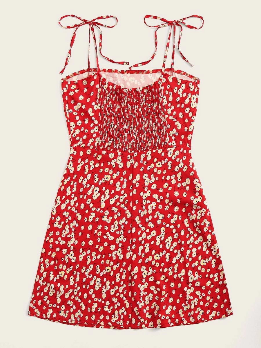 Ditsy Floral Self-Tie Cami Dress Periwinkley Shop