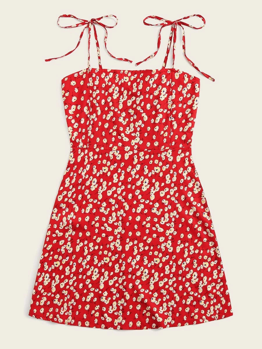 Ditsy Floral Self-Tie Cami Dress Periwinkley Shop